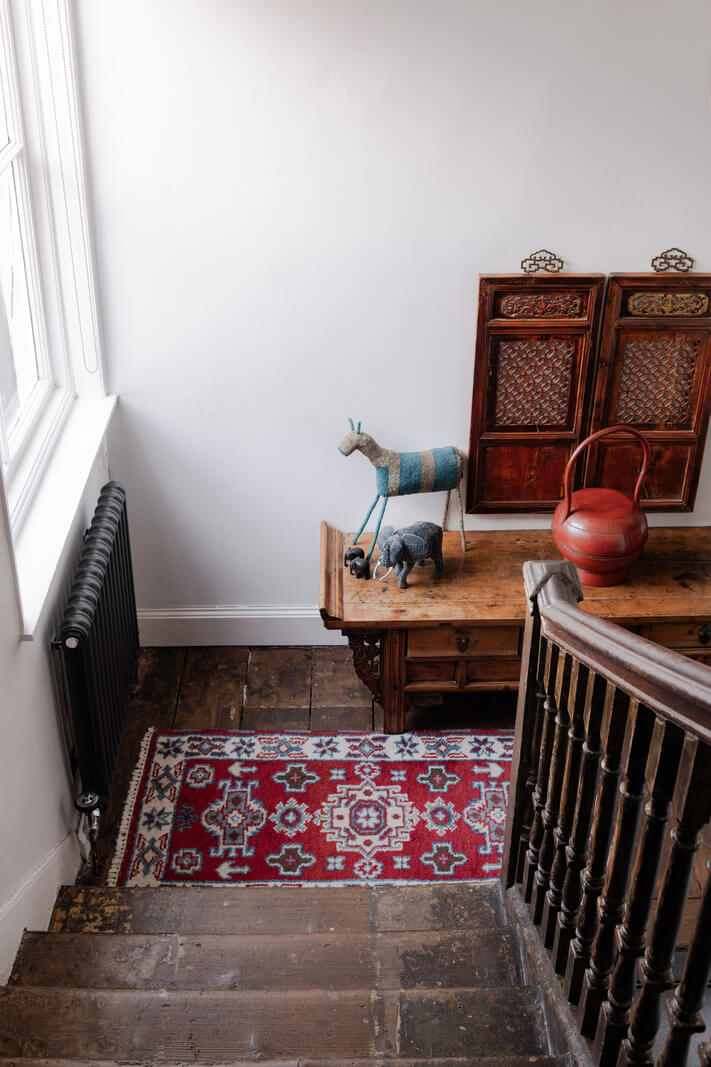 A Georgian English House Restored To Its Former Glory 18 raw wooden stairs