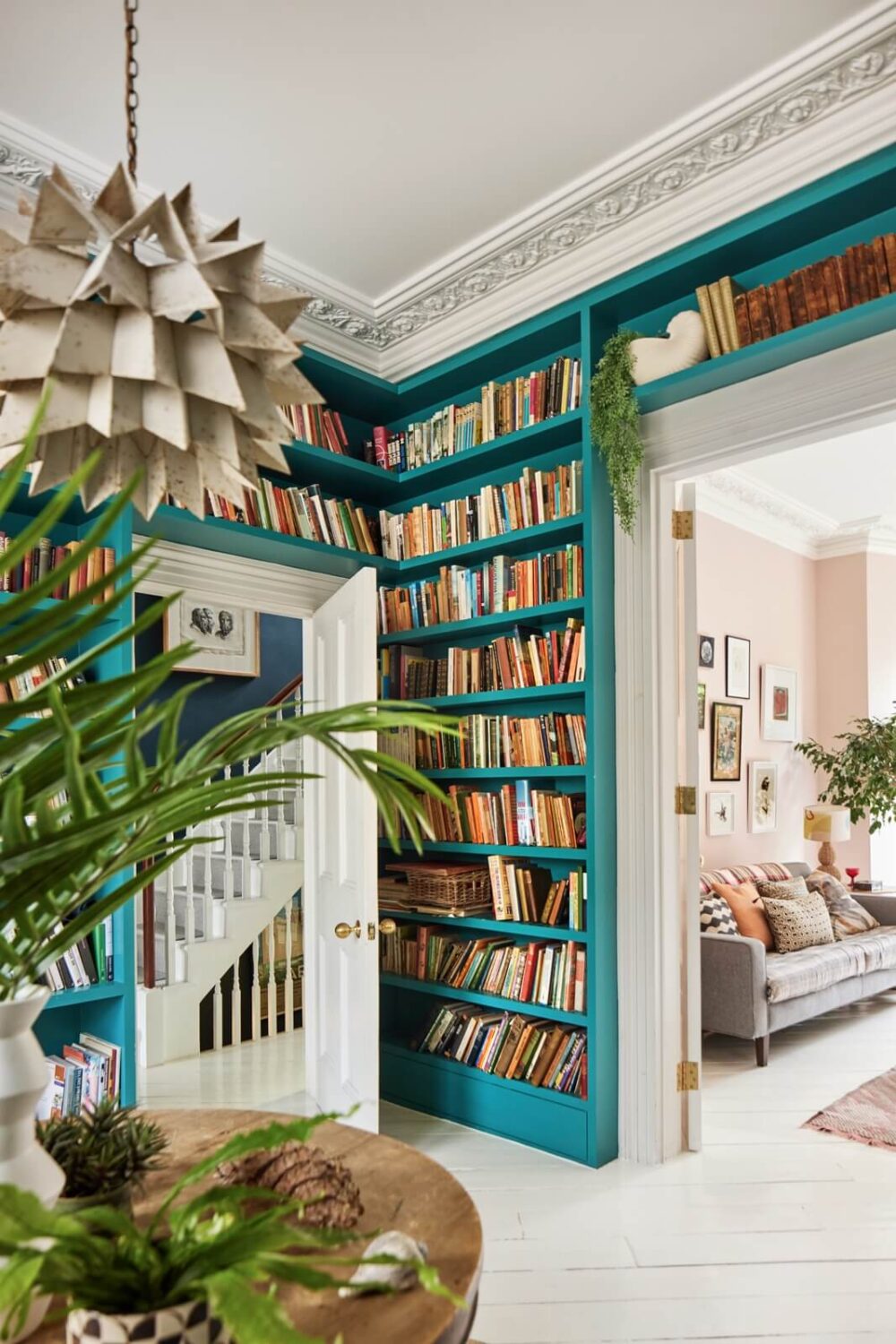 2026 Color of the Year Prediction (with Color Palettes) 29 reading-room-teal-bookcases-nordroom