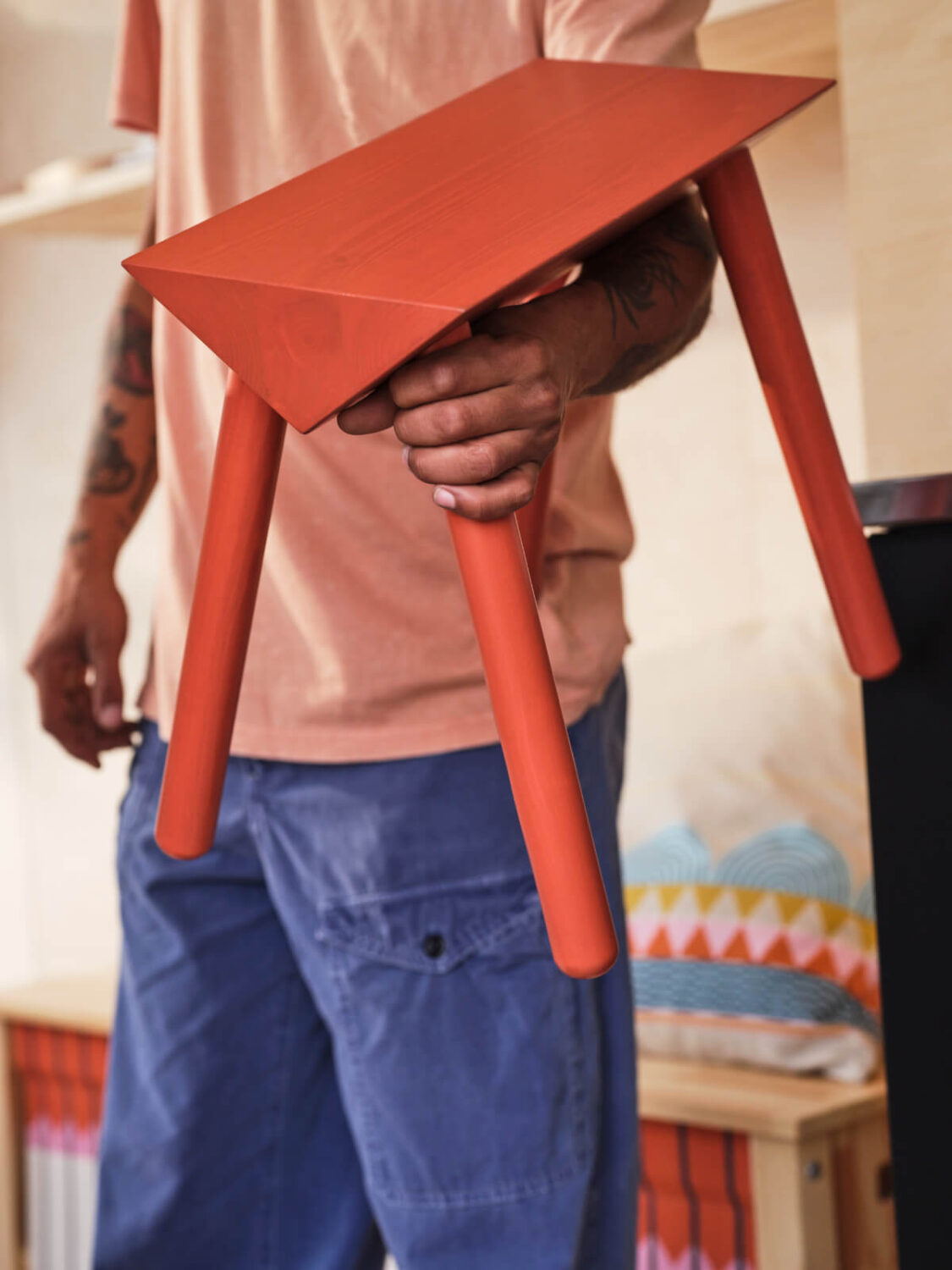 IKEA OMMJÄNGE: A Modern Collection Inspired by Swedish Folklore 18 red-stool-ikea-OMMJÄNGE-collection-nordroom