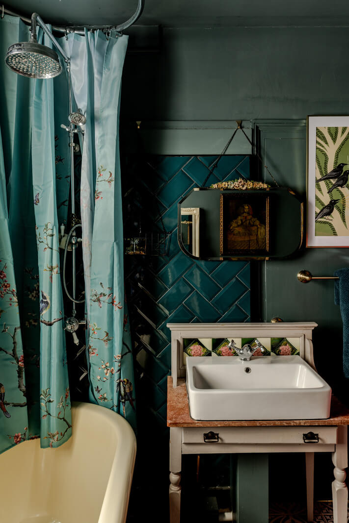 Behr Color of the Year 2026: Hidden Gem 17 rich-colored-bathroom-teal-tiles-nordroom