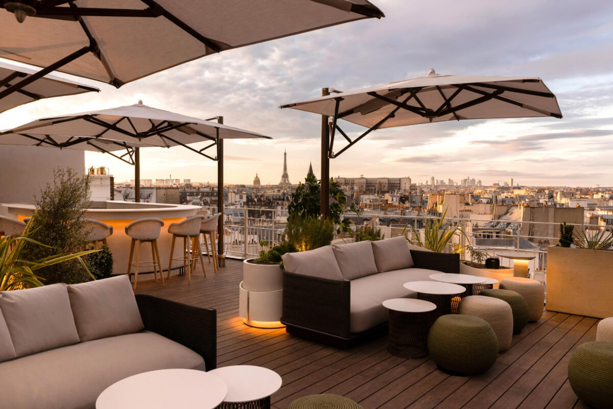 Top Boutique & Design Hotels in the Latin Quarter of Paris 5 rooftop bar hotel dame des arts - best hotels latin quarter paris nordroom