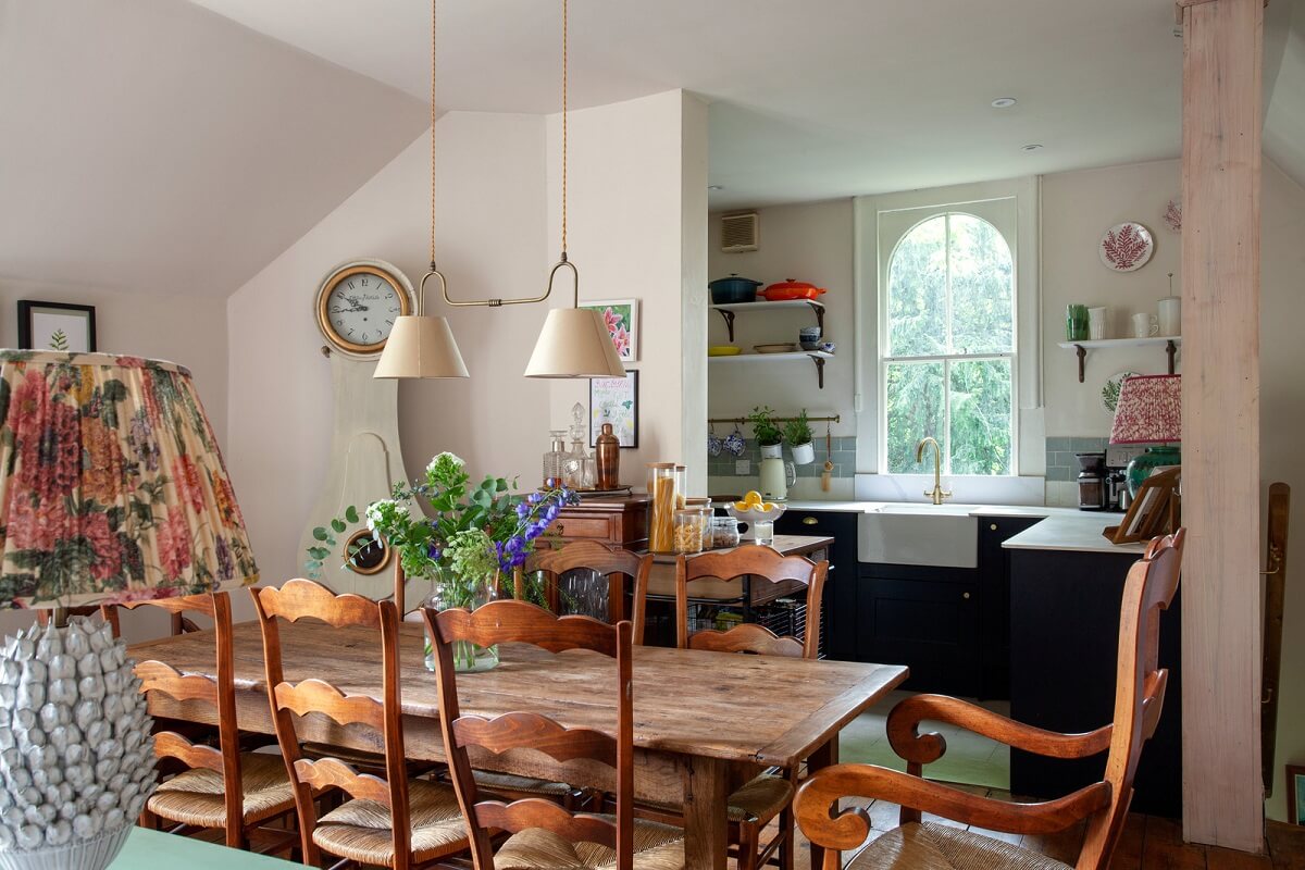 rustic wooden dining table