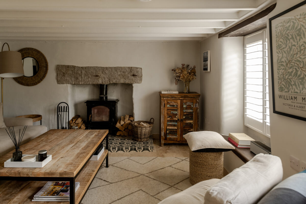 A Charming Stone Cottage with Period Features in Cornwall 3 serene english cottage living room