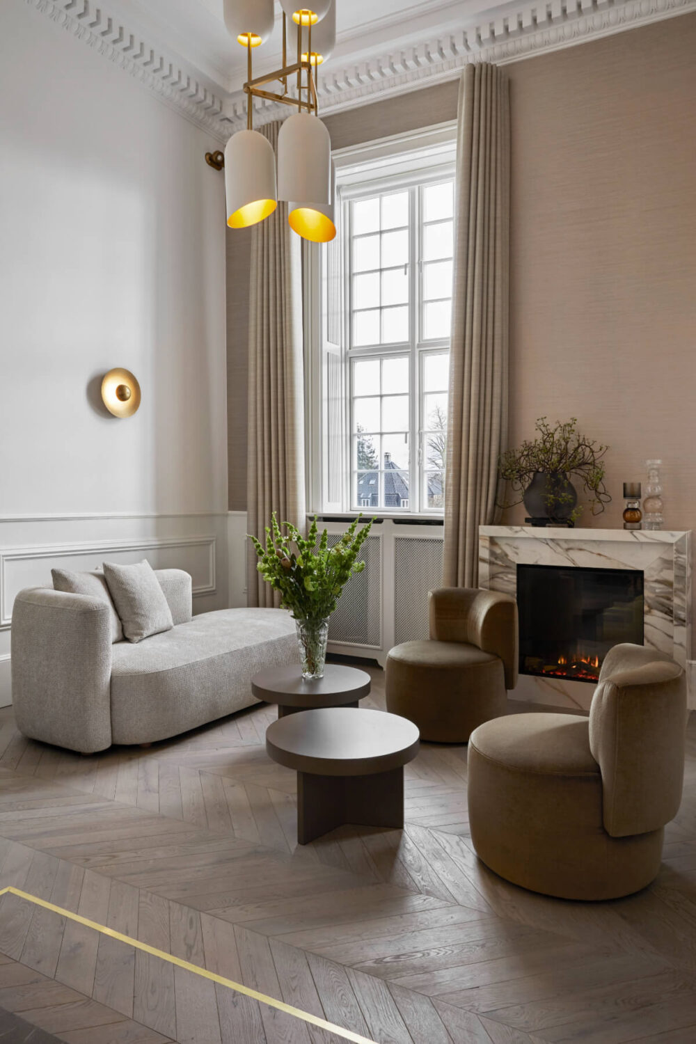 sitting area marble fireplace park lane copenhagen hotel nordroom