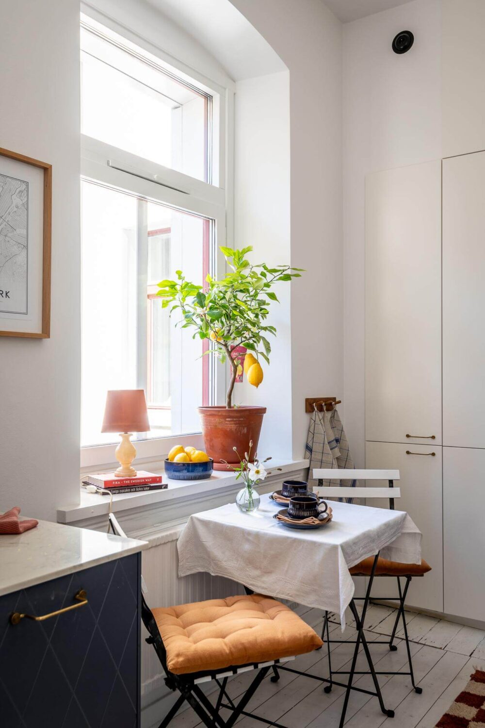 Warm, Neutral Colors in a Lovely Swedish Apartment 11 small bistro kitchen table nordroom