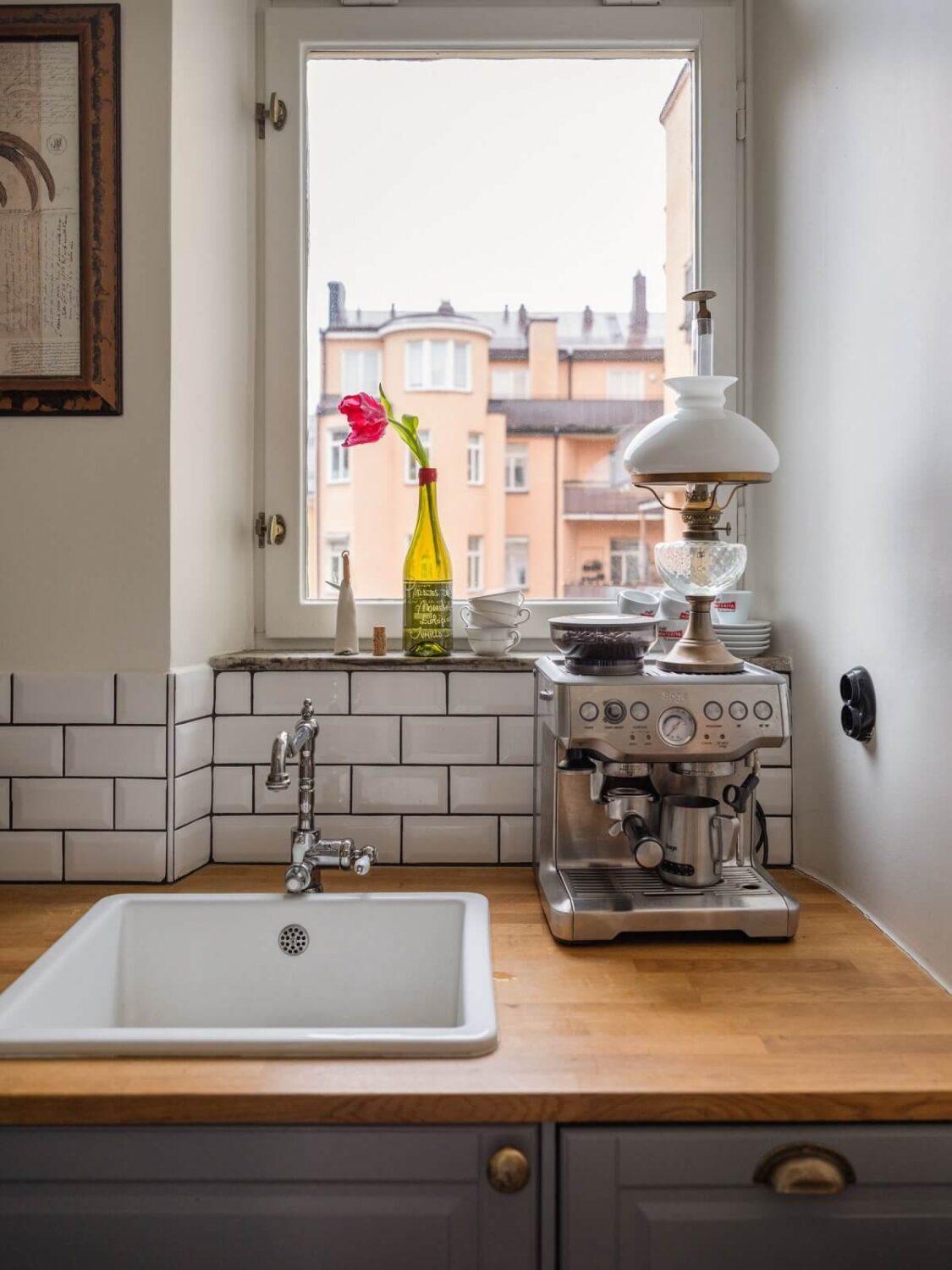 The Pros and Cons of a Wooden Kitchen Countertop 10 small gray kitchen with subway tiles nordroom