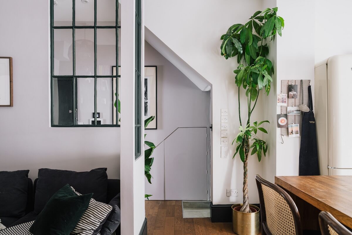 A Charming One-Bedroom Apartment with a Courtyard Terrace 7 small open plan living space with indoor window