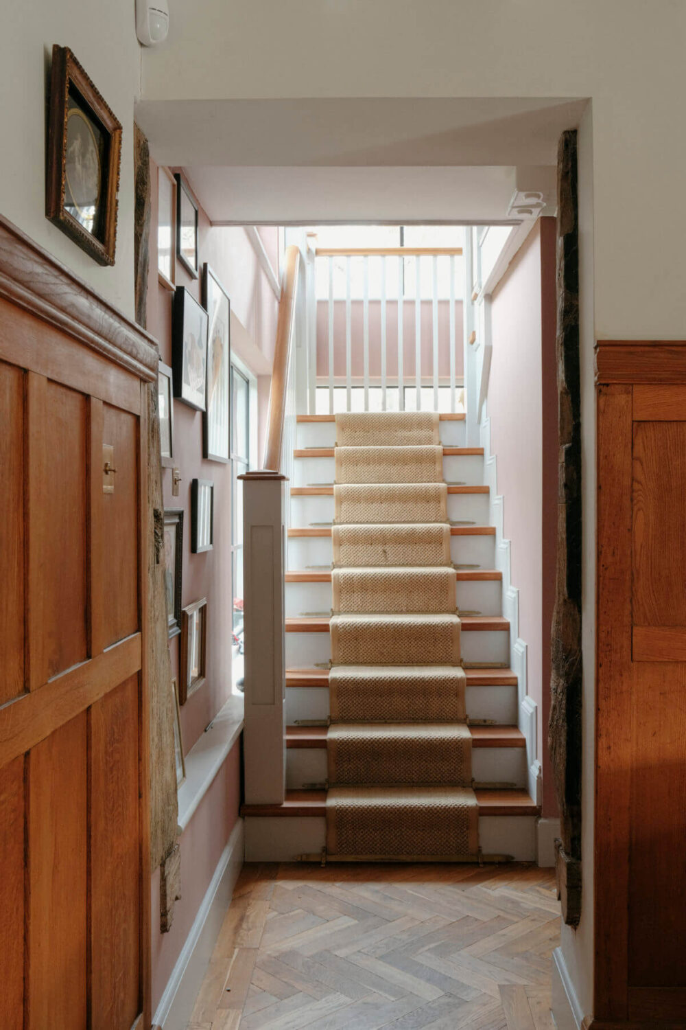 A Barn House with Vintage Decor and Exposed Beams 20 staircase