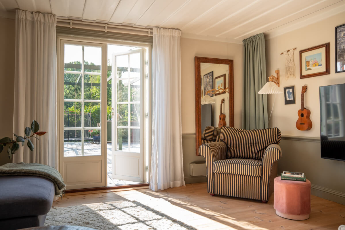 A Charming Historic Country House North of Stockholm 6 striped armchiar