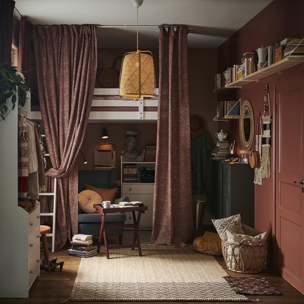 52 Studio Apartments with a Curtain Room Divider 32 studio-apartment-layout-nordroom