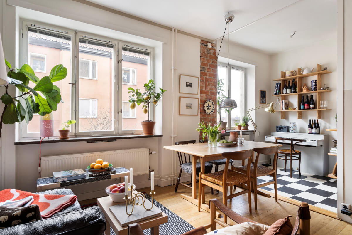 studio apartment semi open layout