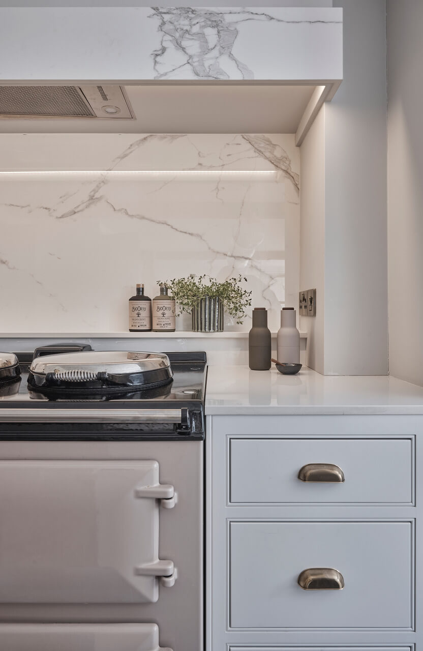 A Stylish West Yorkshire Cottage Kitchen with a Blush Pink AGA 10 c