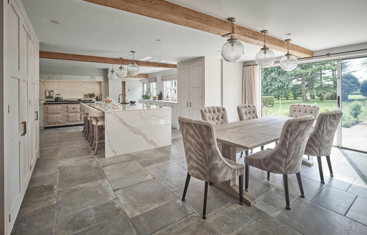 A Stylish West Yorkshire Cottage Kitchen with a Blush Pink AGA 1 c