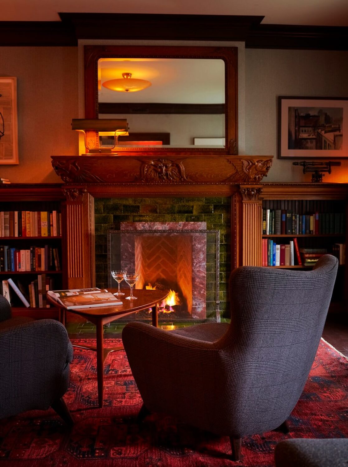 The Maker Hotel in Hudson, New York 6 the-writer-sitting-room-fireplace-the-maker-hotel-hudson-nordroom