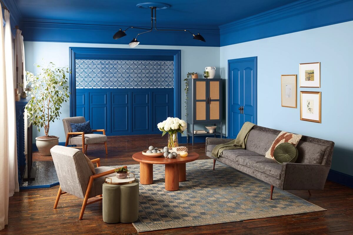 The Color Trends for 2025: Warm, Natural Shades and a Cheerful Accent 10 valspar color of the year encore living room painted ceiling nordroom