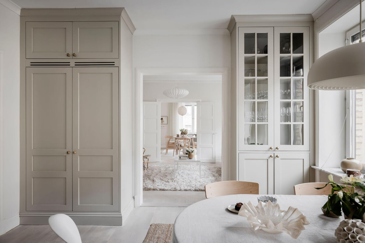 A Light Corner Apartment with an Open Flowing Floor Plan 1 view through light swedish apartment