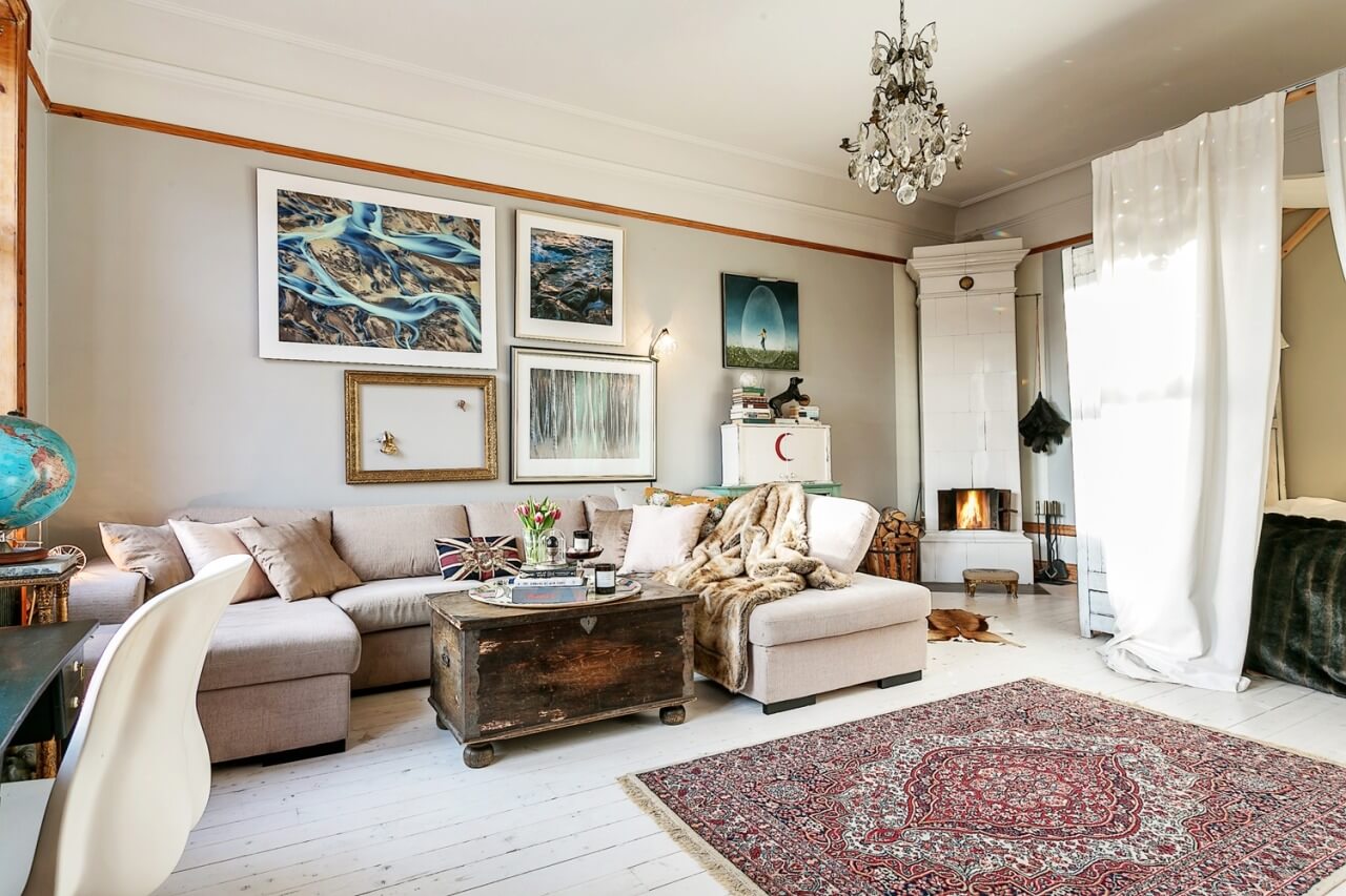 52 Studio Apartments with a Curtain Room Divider 60 vintage-studio-curtain-room-divider-nordroom