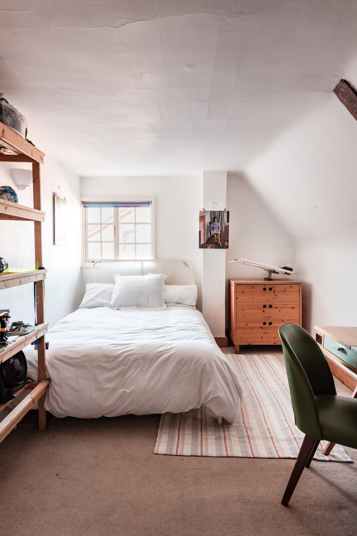 Rustic Wooden Elements in a Historic English House 18 white attic bedroom