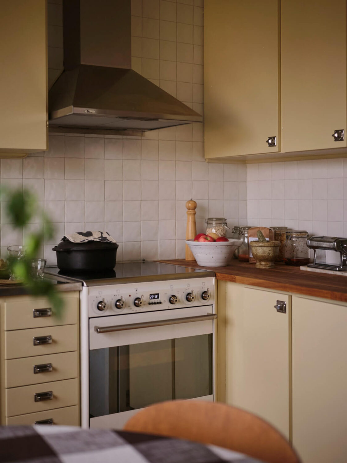 A 1940s Swedish Apartment with a Soft Yellow Kitchen 12 yellow kitchen detail