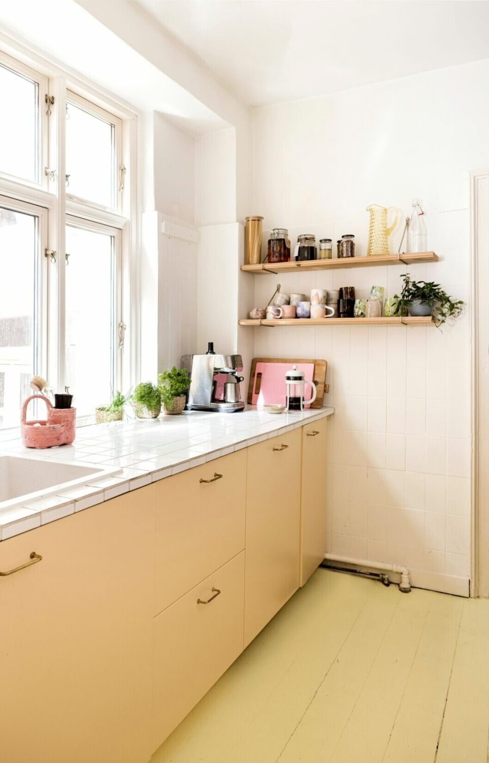 These Colorful Scandinavian Interiors Will Wow You 8 yellow-kitchen-yellow-floor-colorful-scandinavian-home-tours-nordroom