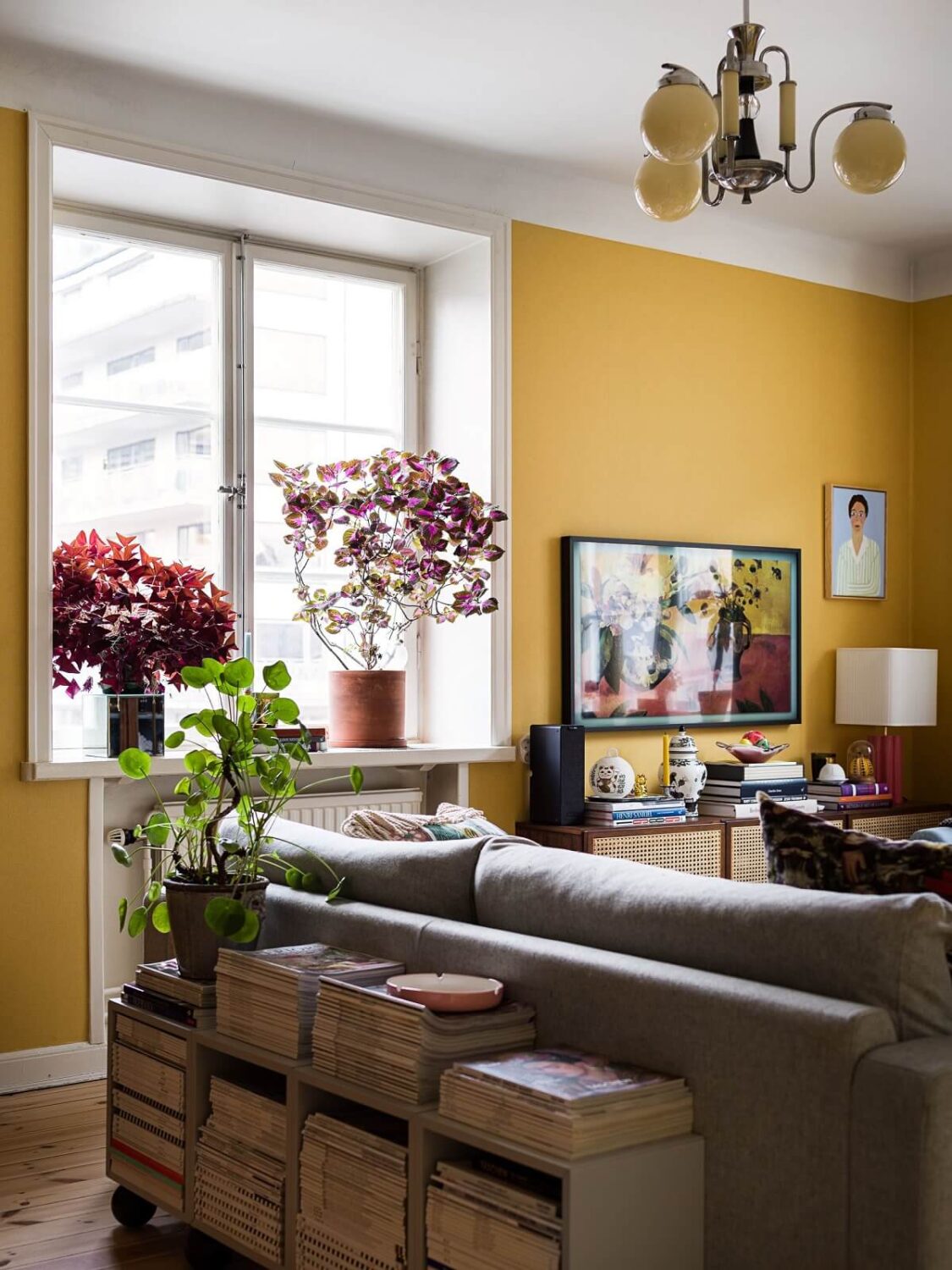 These Colorful Scandinavian Interiors Will Wow You 11 yellow-living-room-nordroom