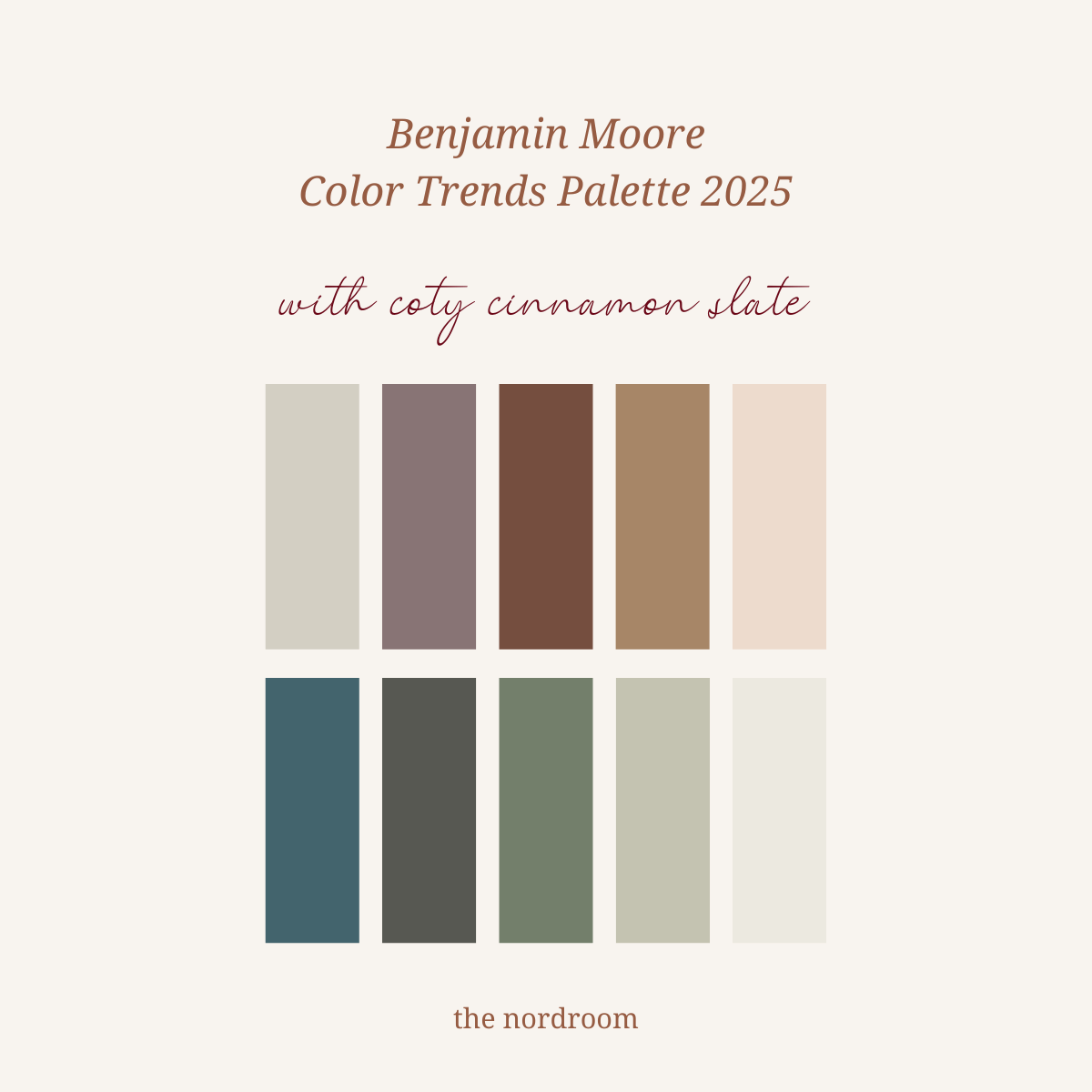 The Color Trends for 2025: Warm, Natural Shades and a Cheerful Accent 13 Benjamin Moore Color Trends Palette 2025 nordroom