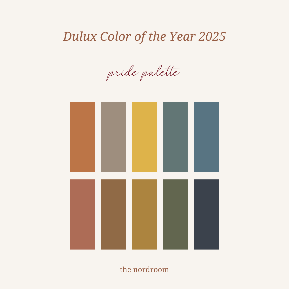 The Color Trends for 2025: Warm, Natural Shades and a Cheerful Accent 19 dulux colour of the year 2025 pride palette nordroom