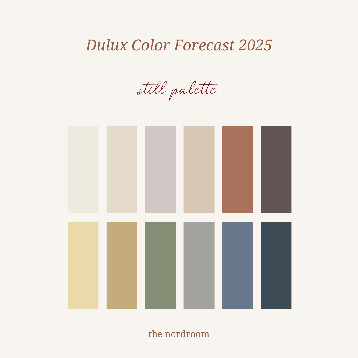 The Color Trends for 2025: Warm, Natural Shades and a Cheerful Accent 22 dulux still colour palette 2025 nordroom