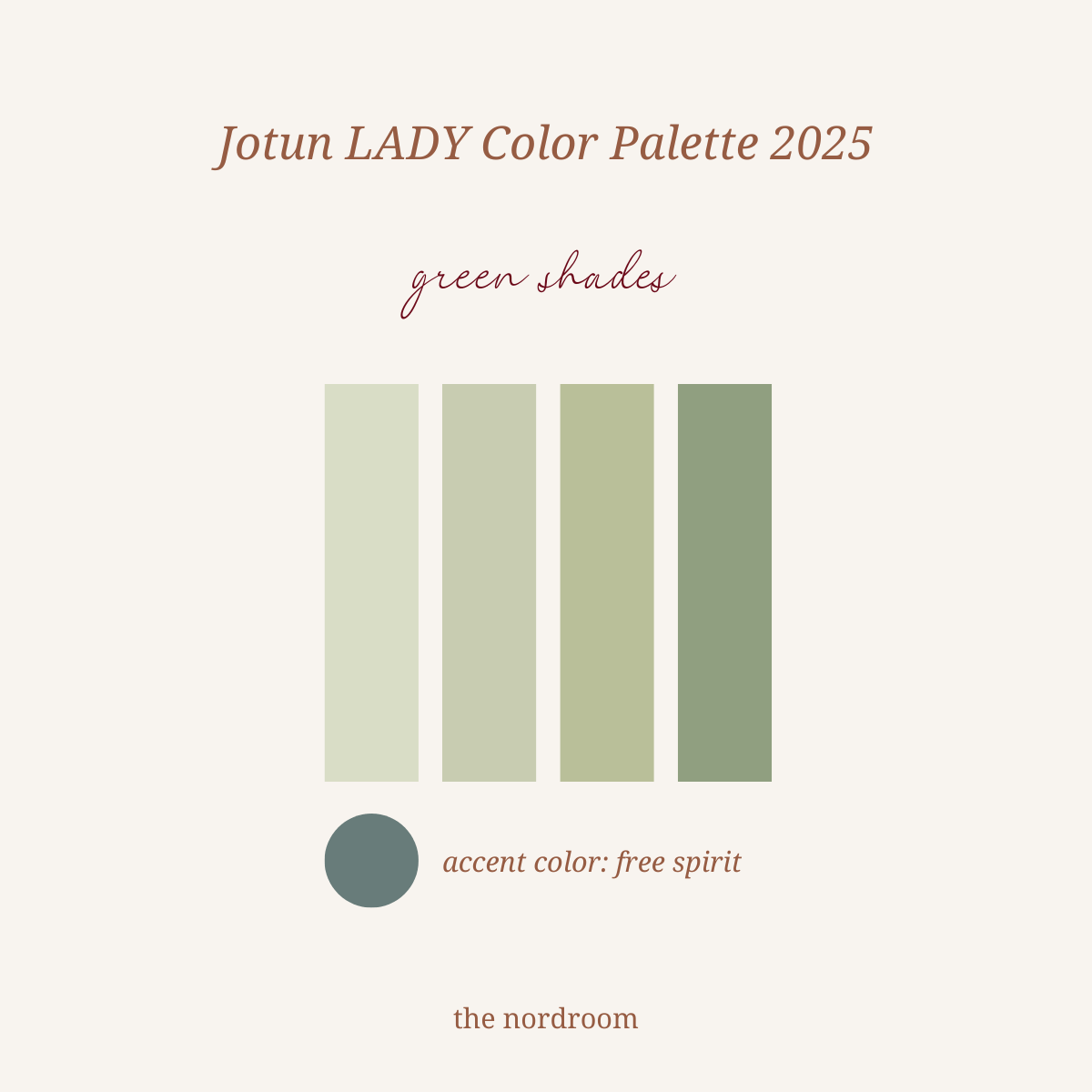 The Color Trends for 2025: Warm, Natural Shades and a Cheerful Accent 26 jotun lady color palette 2025 green shades nordroom