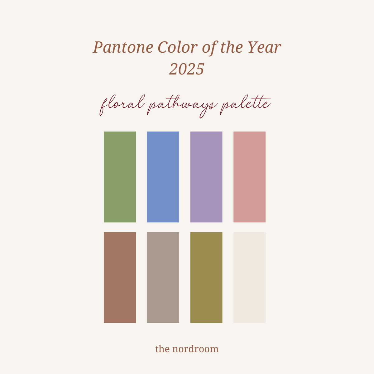 Pantone Color of the Year 2025: Mocha Mousse Interior Inspiration 3 pantone floral pathways color palette nordroom