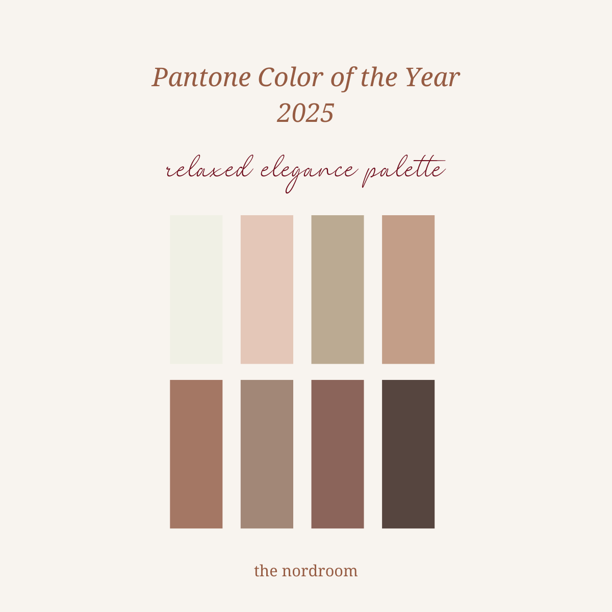 Pantone Color of the Year 2025: Mocha Mousse Interior Inspiration 2 pantone relaxed elegance color palette color of the year mocha mousse nordroom