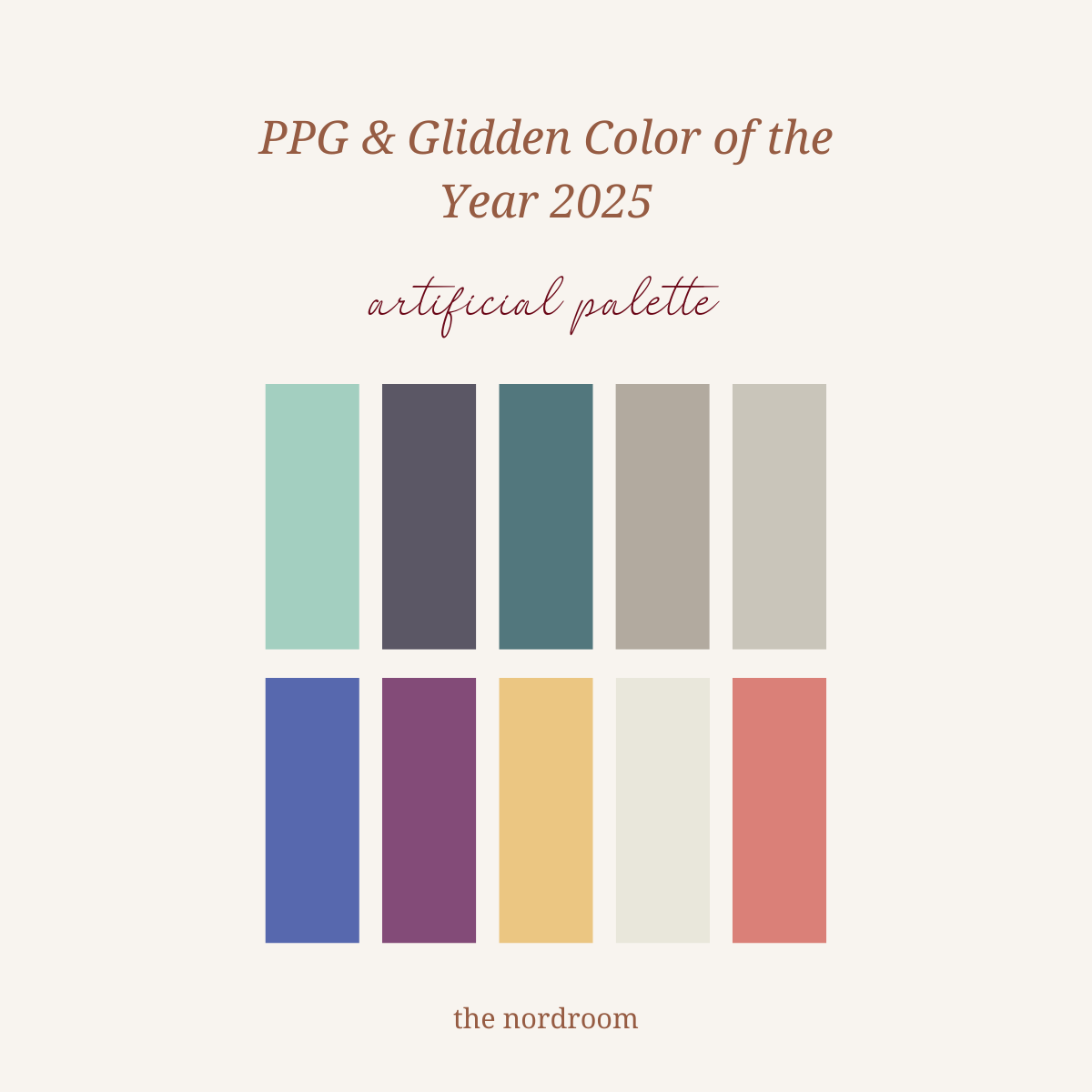 The Color Trends for 2025: Warm, Natural Shades and a Cheerful Accent 18 ppg glidden color of the year 2025 artificial palette nordroom