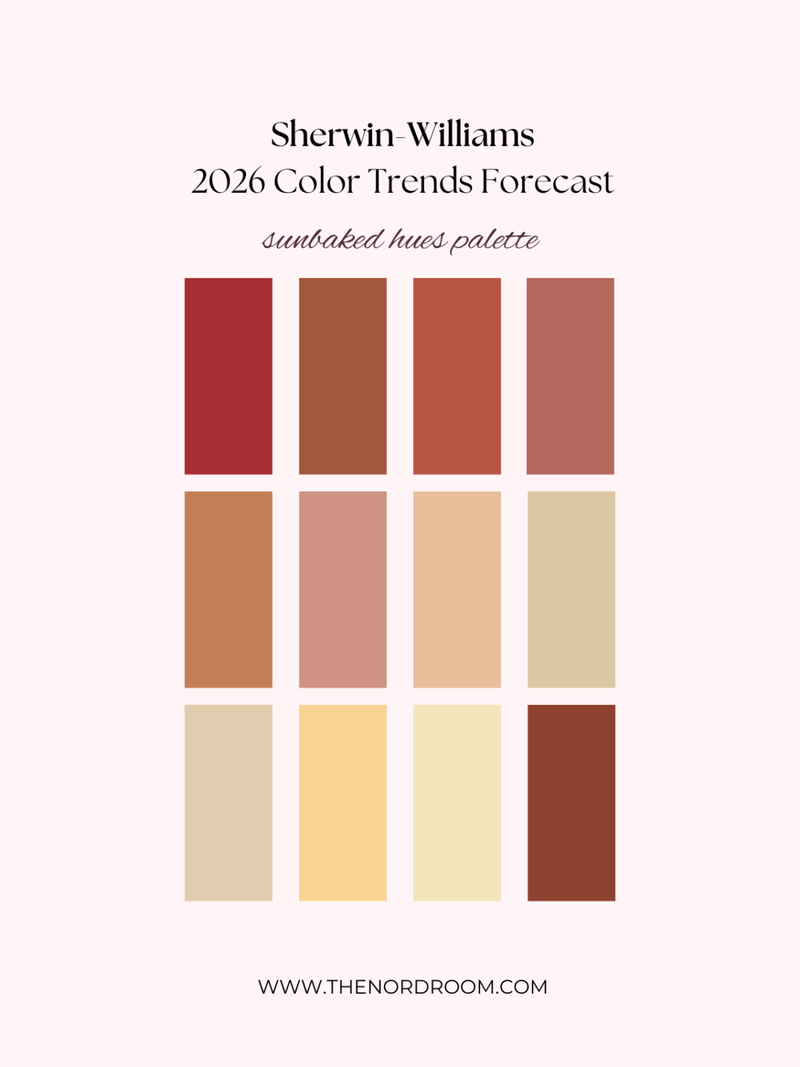 Sherwin-Williams Color Trends Forecast 2026 7 sherwin williams sunbaked hues color palette nordroom Sherwin-Williams Color Trends Forecast 2026