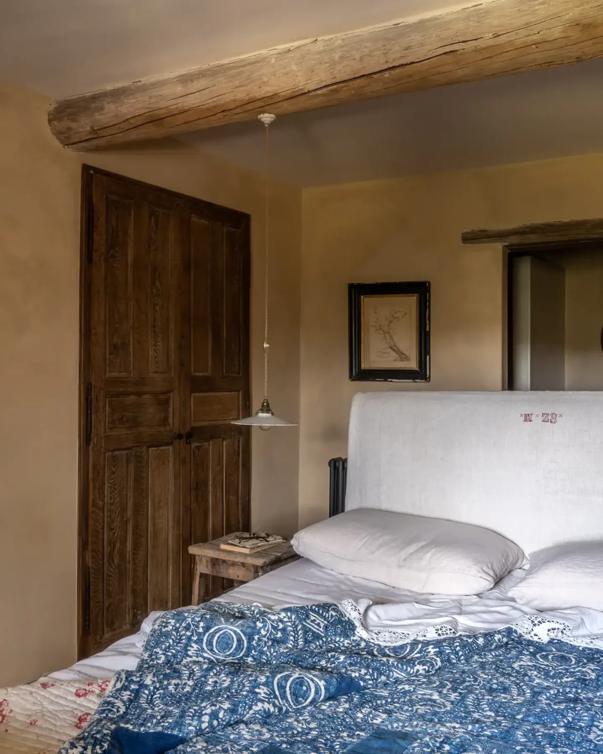 Provencal Maison Aumône is the Perfect French Country House 12 bedroom-exposed-wooden-ceiling-beam-country-house-france-nordroom