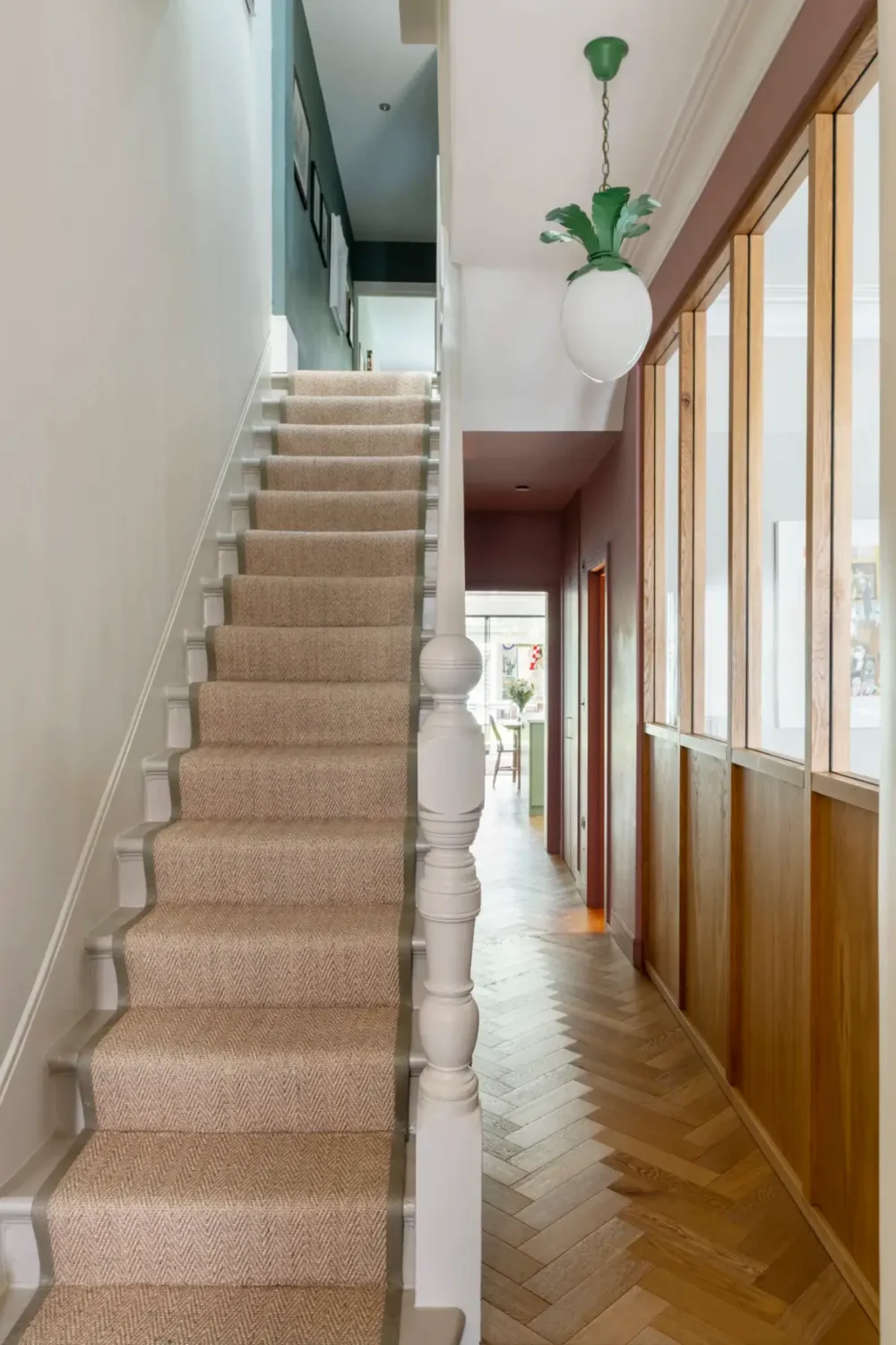 A Beautiful Extended Victorian House in Queen's Park 12 hall herringbone parquet floor