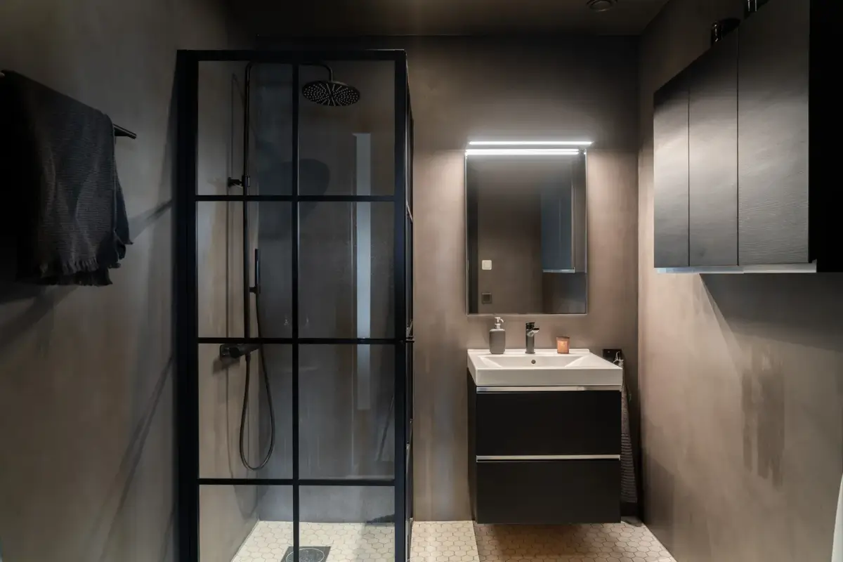 industrial style bathroom