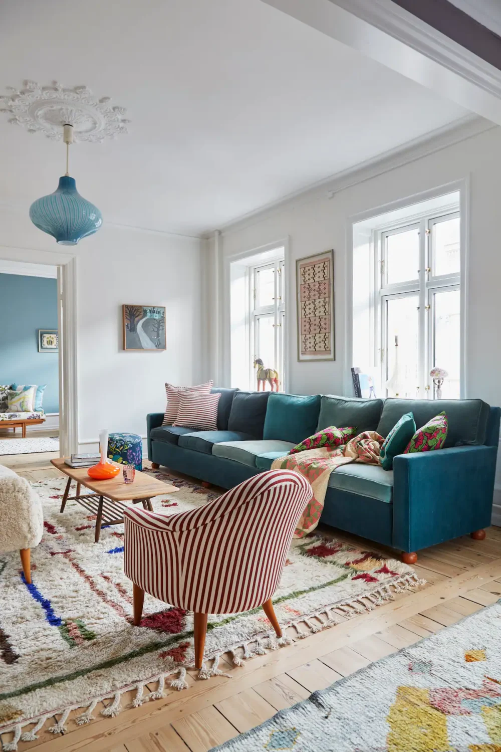 You Can Stay in This Colorful Design Apartment in Copenhagen 3 living room in colorful design apartment airbnb copenhagen