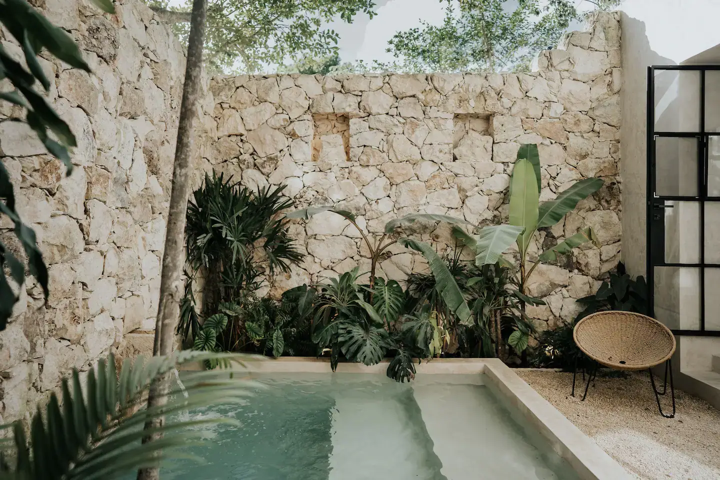 A Serene Design Apartment in Tulum 31 salt-water-swimming-pool-walled-outdoor-space-nordroom
