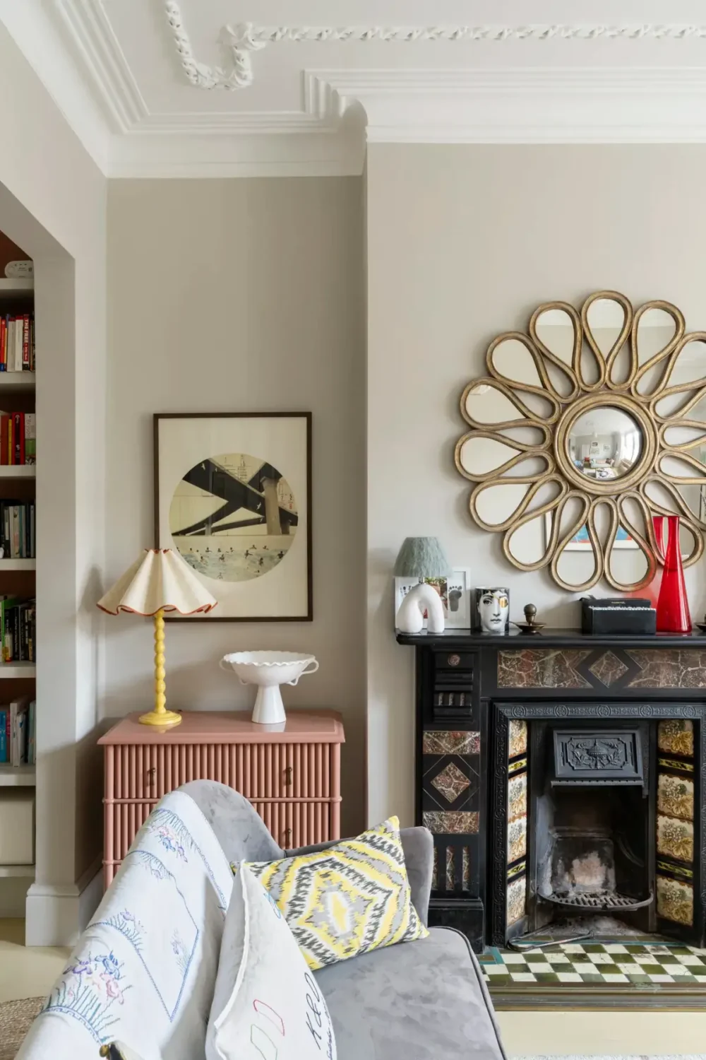 A Beautiful Extended Victorian House in Queen's Park 1 sitting room ornate fireplace