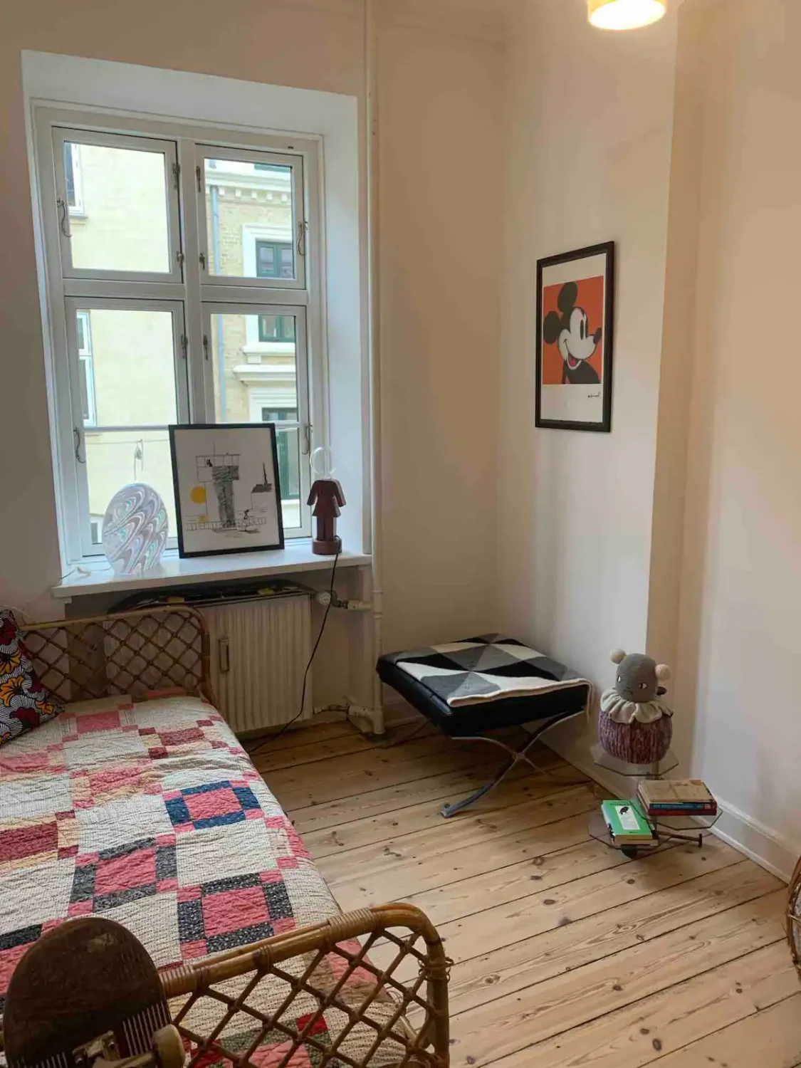 You Can Stay in This Colorful Design Apartment in Copenhagen 18 spare bedroom with wooden floor