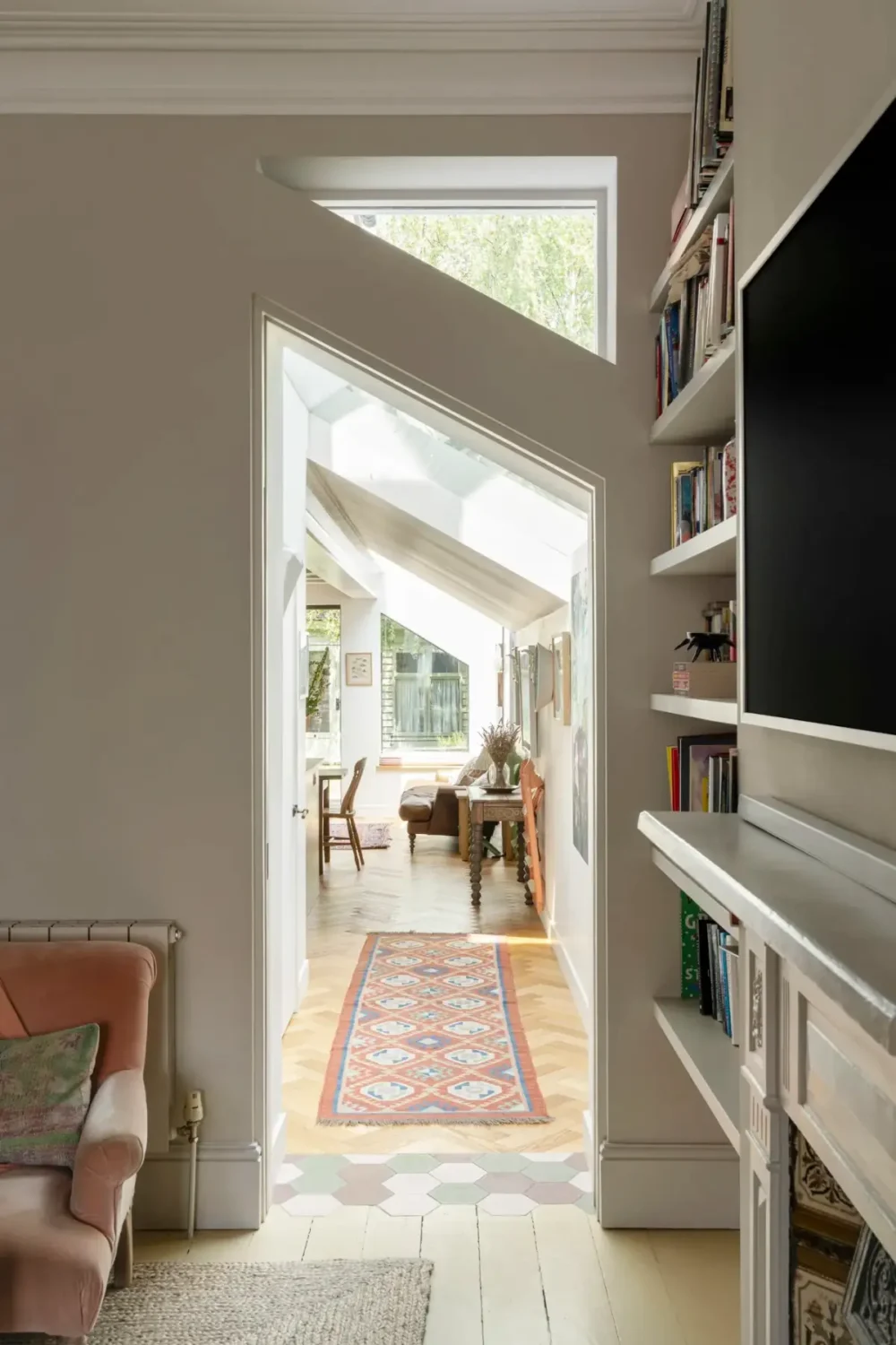 A Beautiful Extended Victorian House in Queen's Park 5 view into kitchen extension skylights